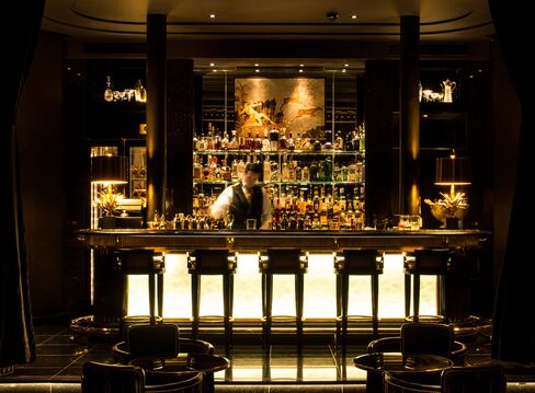 The Beaufort Bar at the Savoy Hotel is dark and moody and exudes glamour.