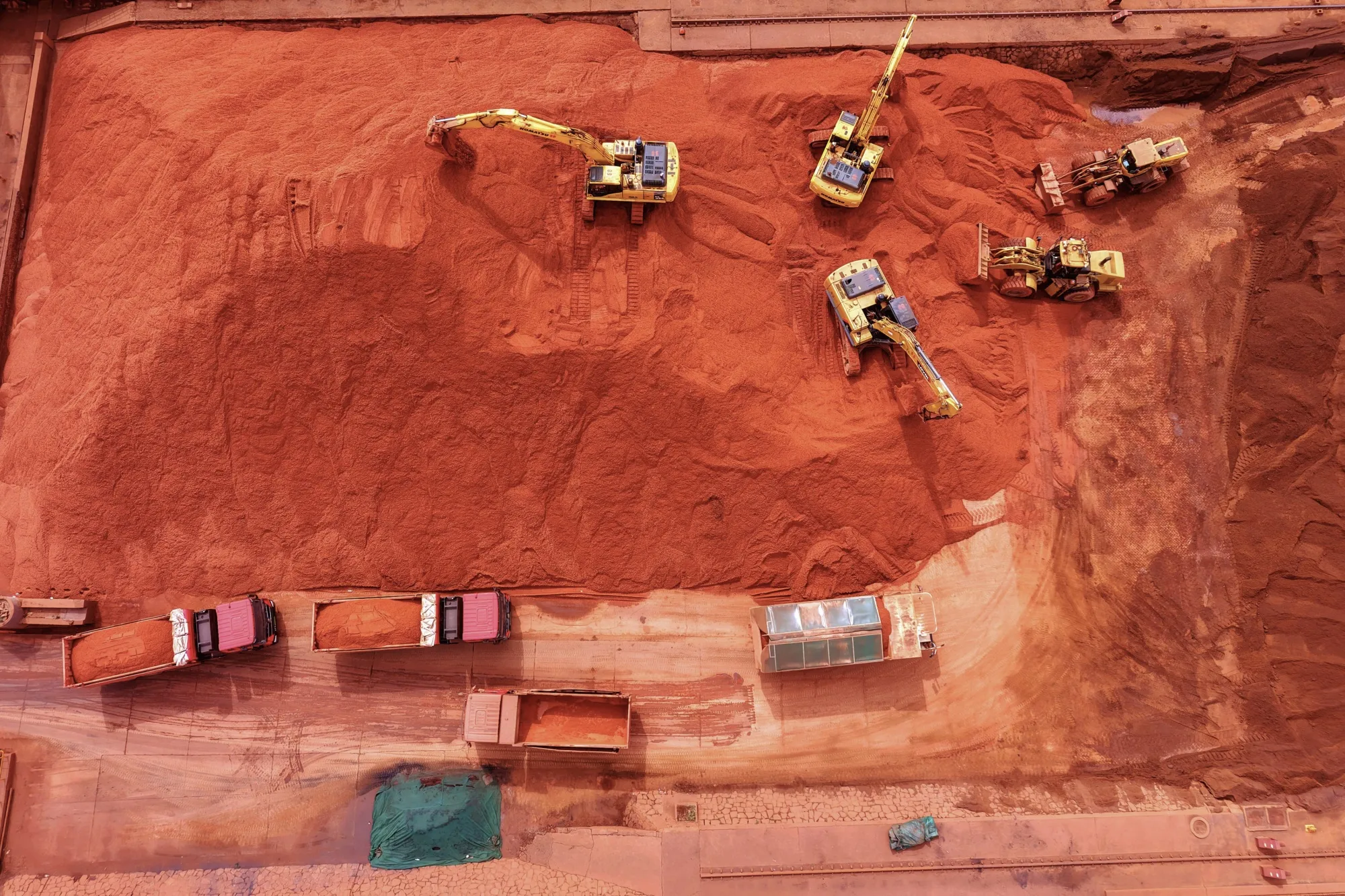 Imported iron ore at the port in Qingdao, China.