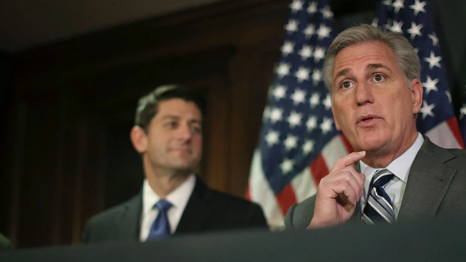 House Majority Leader Kevin McCarthy speaks to the media on Nov. 3, 2015, in Washington.
