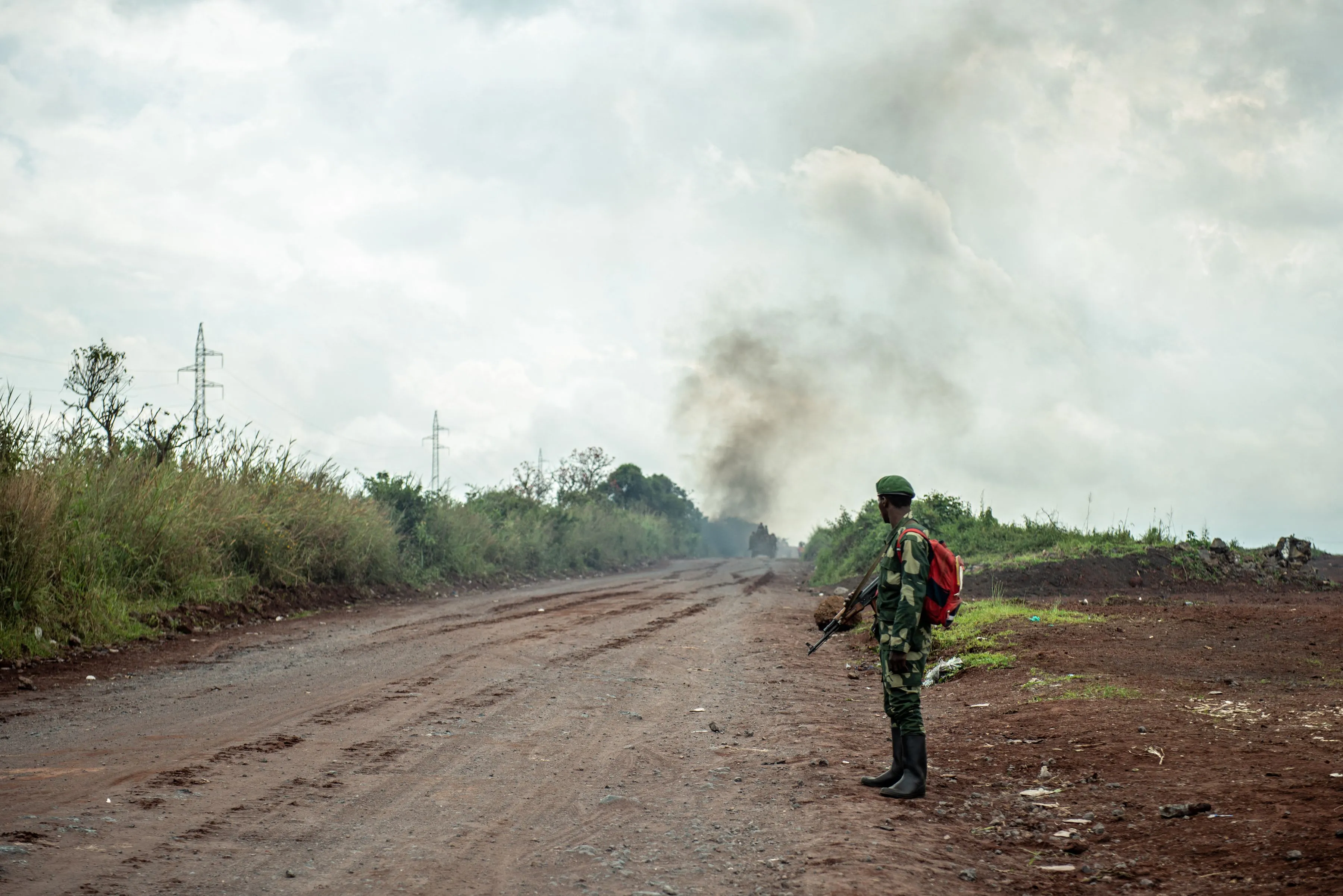 A Congolese soldier&nbsp;waits for an army convoy in Goma, Democratic Republic of Congo.&nbsp;