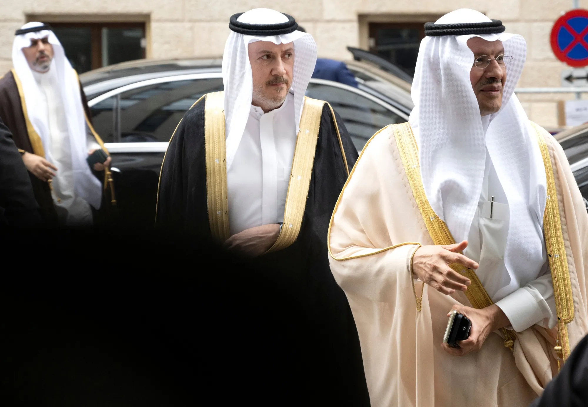 Prince Abdulaziz bin Salman,&nbsp;right, in Vienna on June 3.