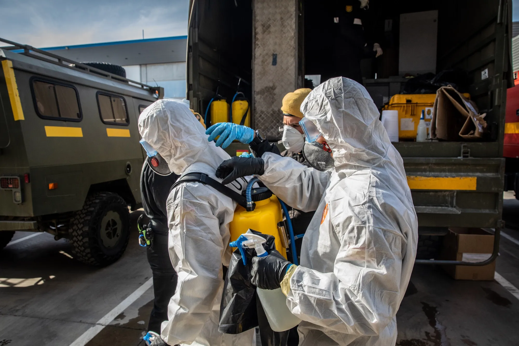 Commercial Port Disinfected By Military Emergencies Unit (UME) 