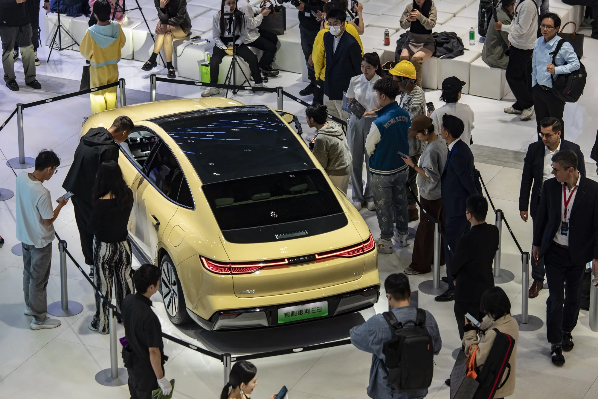 A Geely Automobile Holdings Ltd. Galaxy E8 Sedan&nbsp;at the Guangzhou Auto Show last year.