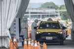 A drive-thru Covid-19 testing site in Taipei, on April 16.