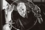 Sir James Dyson in 2000 with his Contrarotator washing machine part