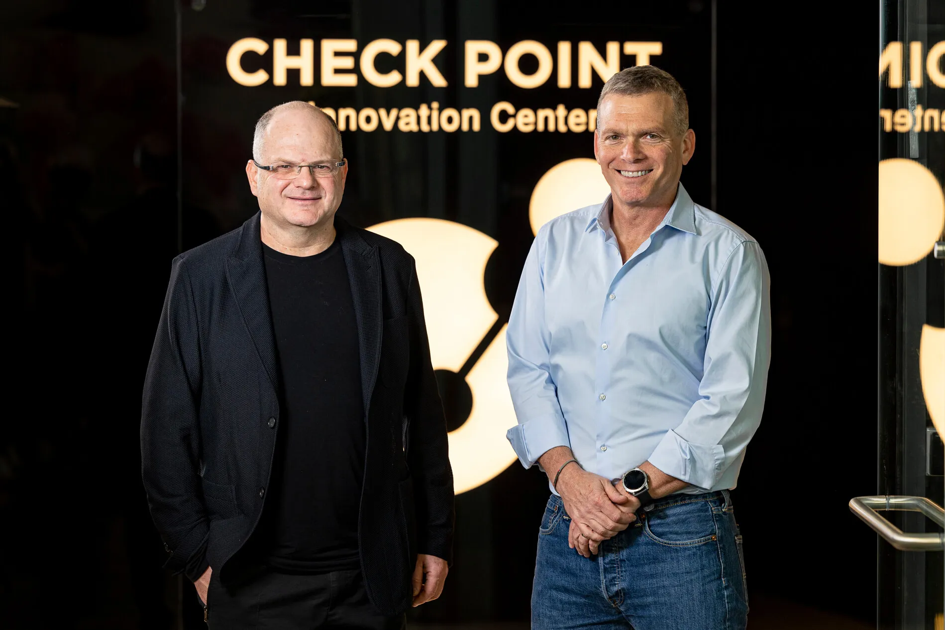 Check Point CEO Nadav Zafrir, right, and Gil Shwed.