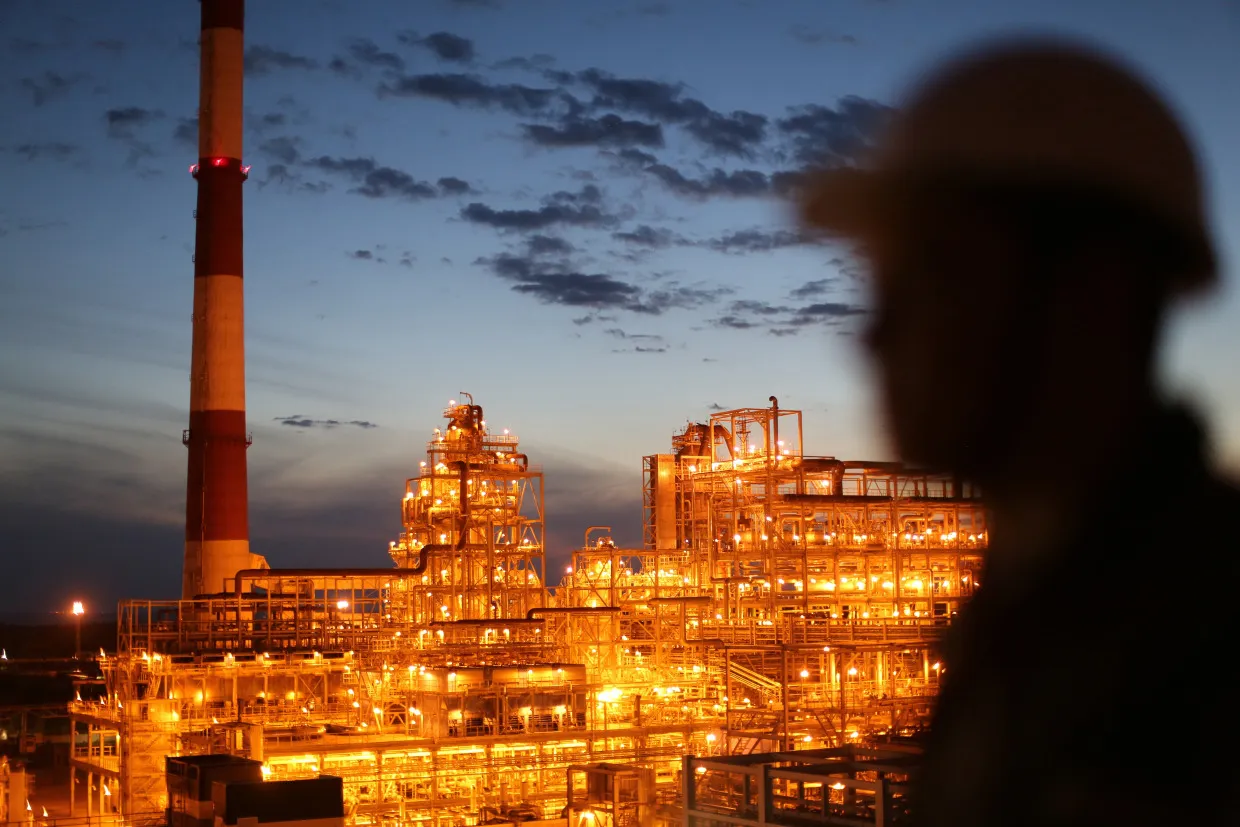 A crude oil processing facility&nbsp;in Nizhnekamsk, Russia.