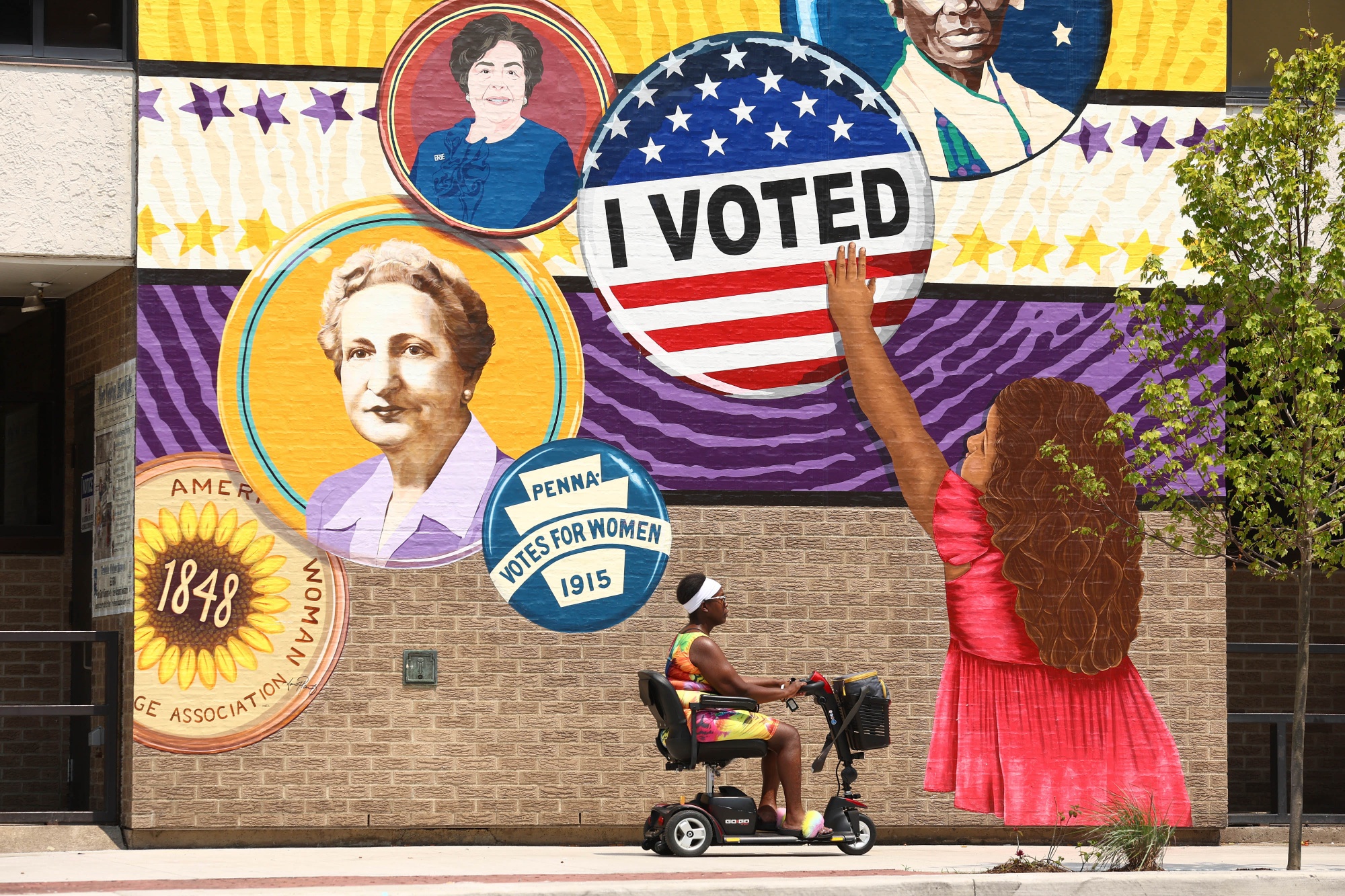 Photo of a mural to get out the vote in downtown Erie, Pennsylvania.