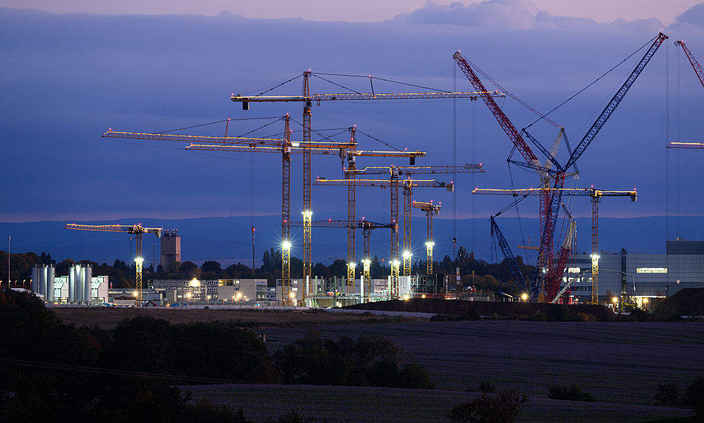 A building site in Dresden, Germany for a future chip factory. 