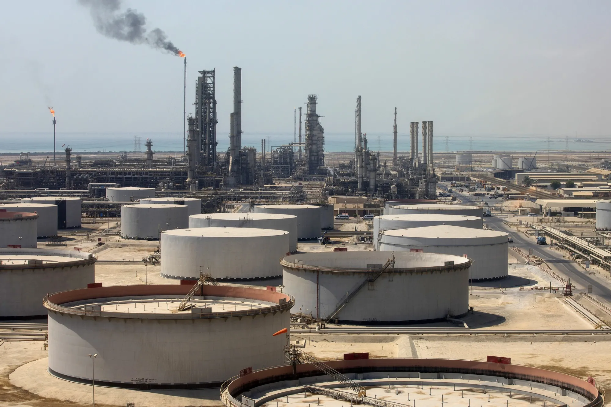 An oil refinery in Ras Tanura, Saudi Arabia.