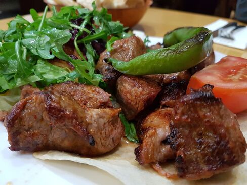 Sish kebab is served at Mangal 1.