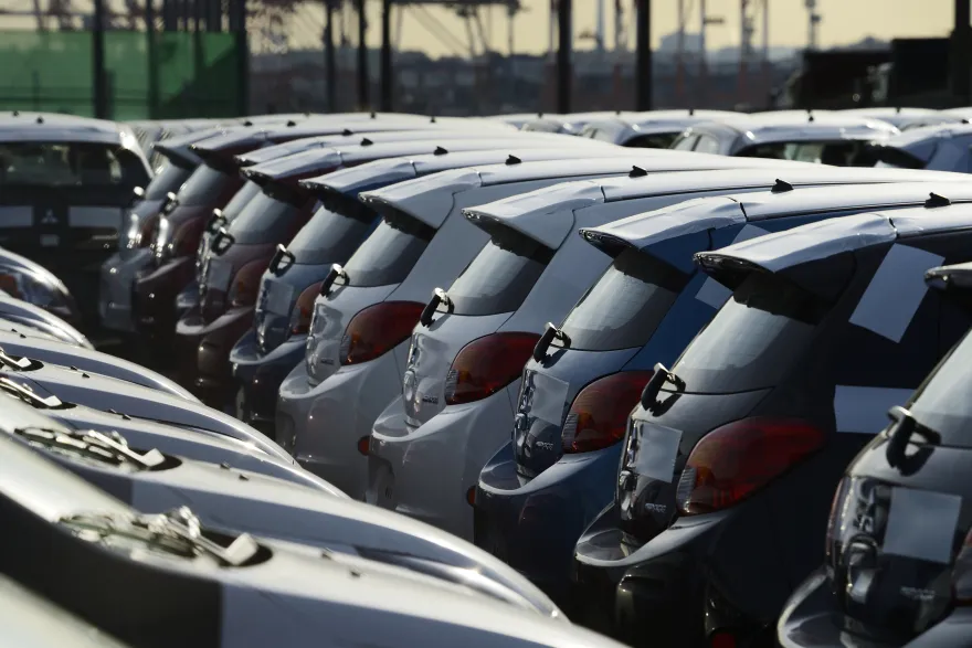 Vehicles And Containers At Yokohama Port As Japan Releases Trade Figures
