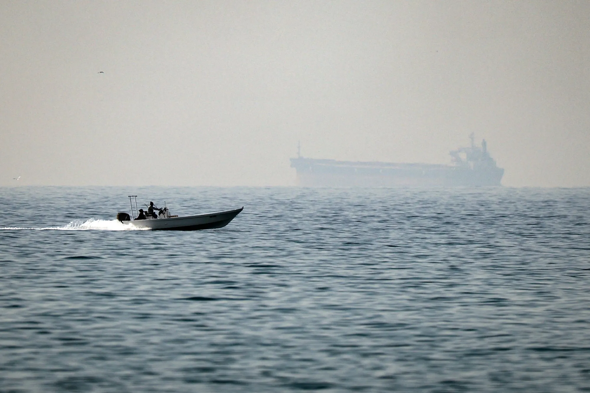 The Strait of Hormuz off Ras Al Khaimah in the United Arab Emirates.