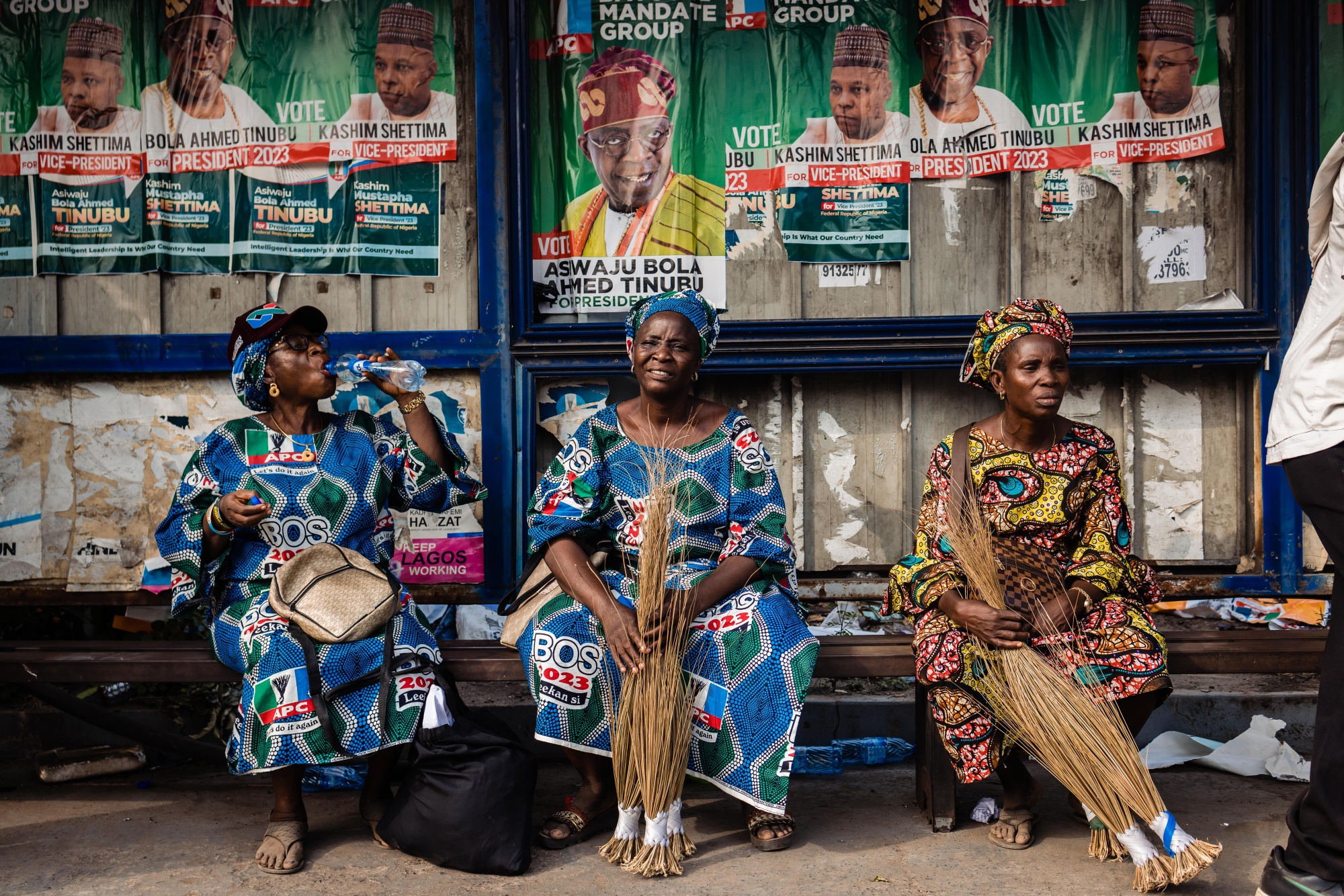 Supporters during a campaign rally for Nigerian President Bola Tinubu in February.