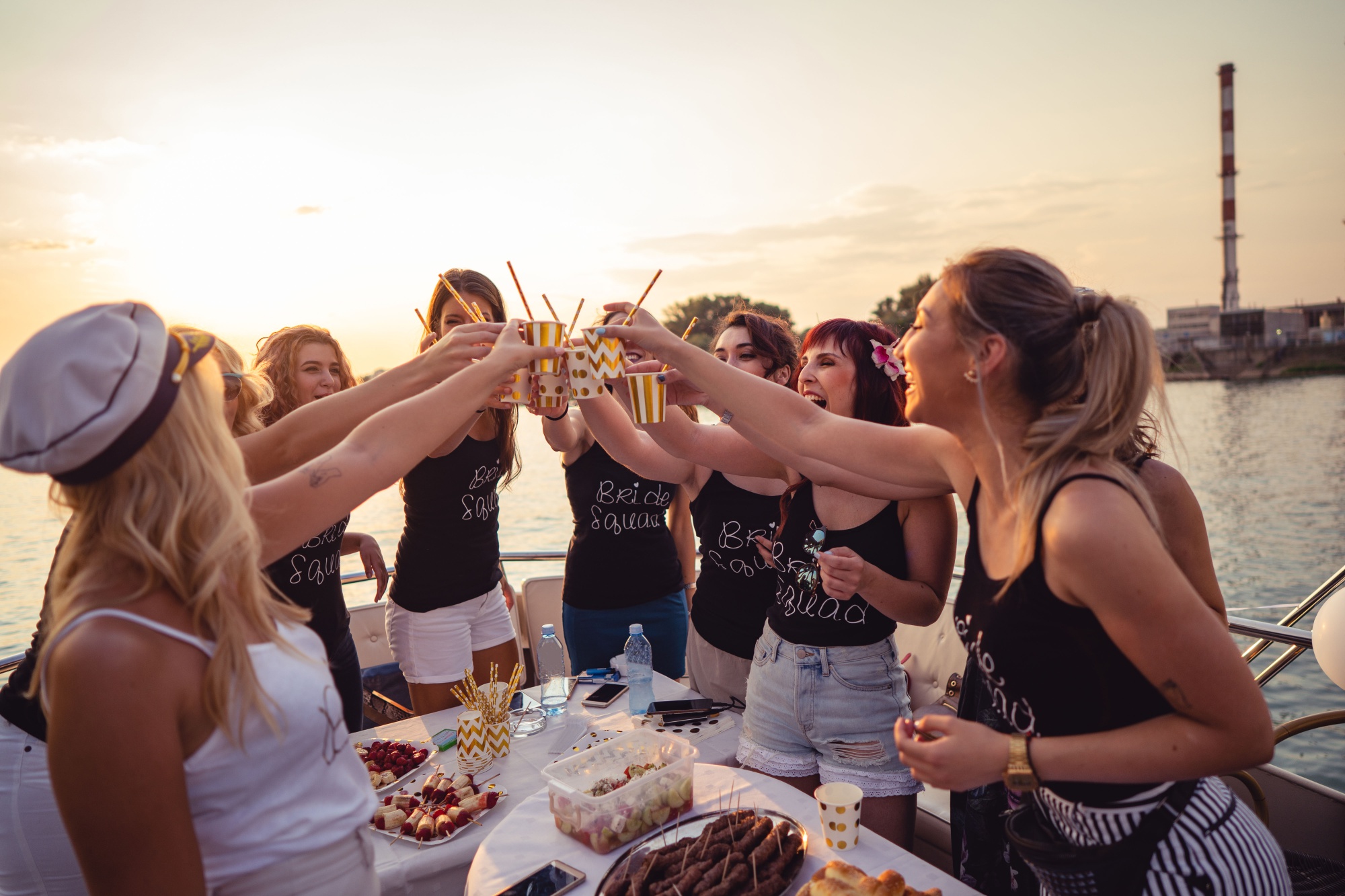 Ladies celebrating bachelorette party