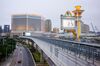 The Venetian Macao resort and casino, operated by Sands China Ltd., a unit of Las Vegas Sands Corp., left, and the Galaxy Macau casino and hotel, developed by Galaxy Entertainment Group Ltd., stands in Macau, China, on Tuesday, March 3, 2020. Casinos in Macau, the Chinese territory that's the world’s biggest gambling hub, reported a record drop in gaming revenue, as they grappled with the cost of closing down their businesses for 15 days to help contain the deadly coronavirus outbreak.