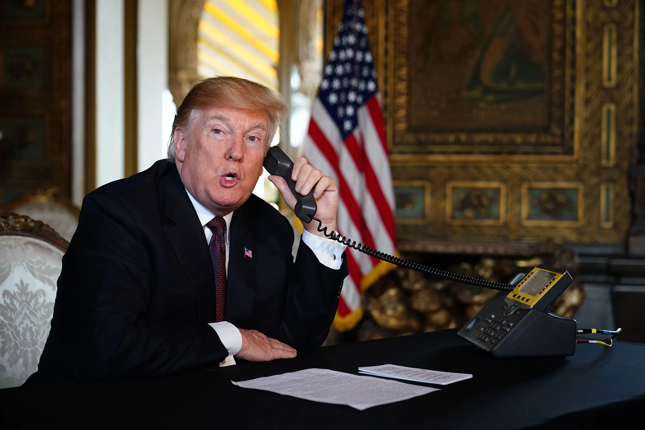 U.S. President Donald Trump at his Mar-a-Lago resort in Palm Beach, Florida, in 2018.