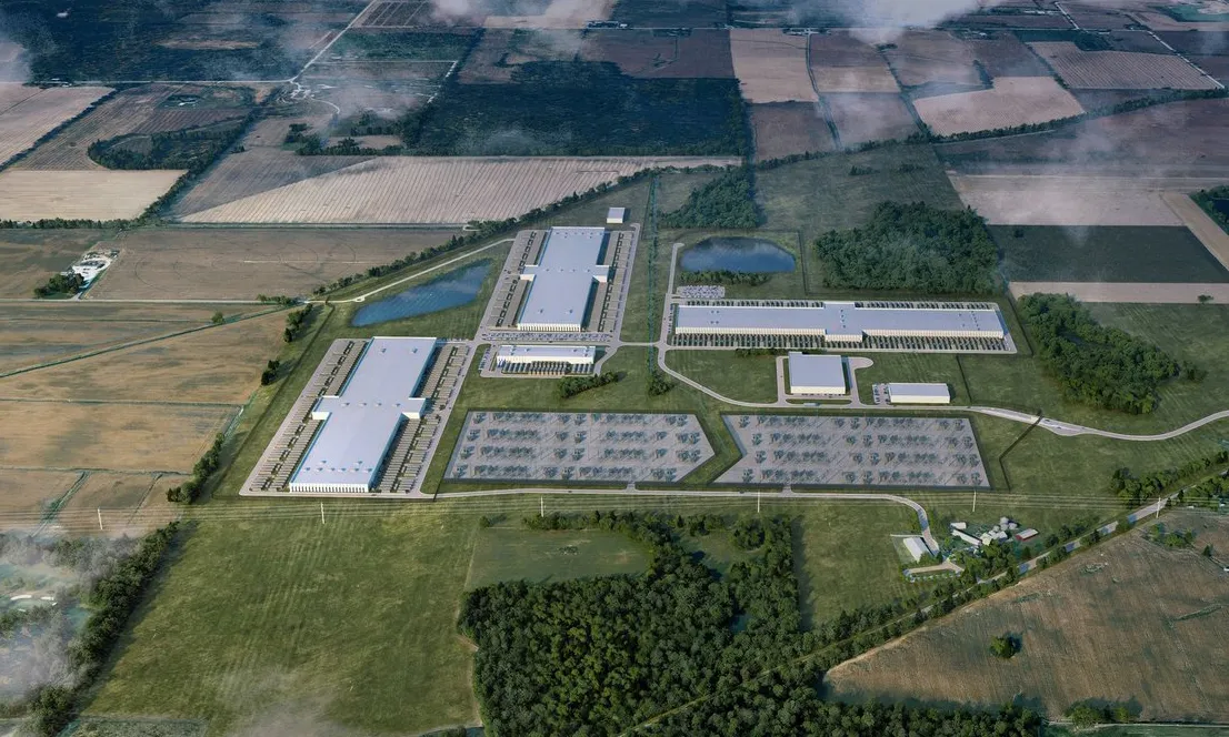 A rendering of a data center campus in Saline Township, Michigan.