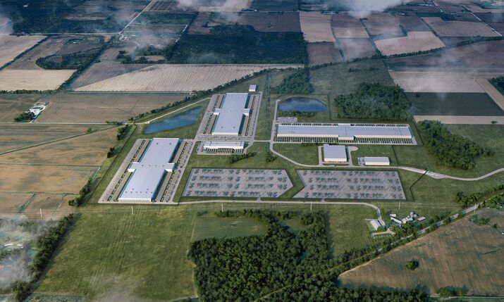 A rendering of a data center campus in Saline Township, Michigan.