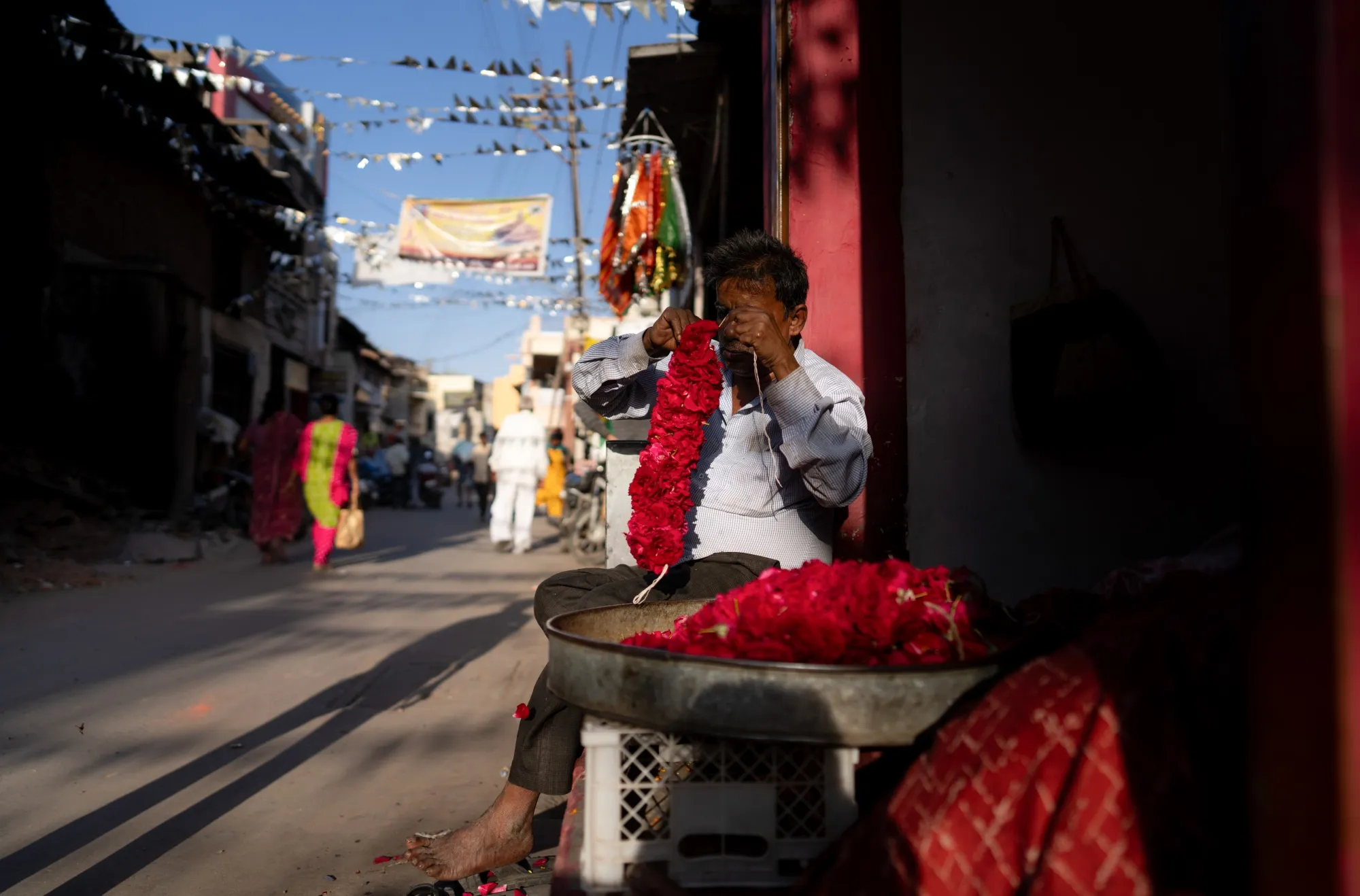 A trader in Vadnagar, Gujarat, India.