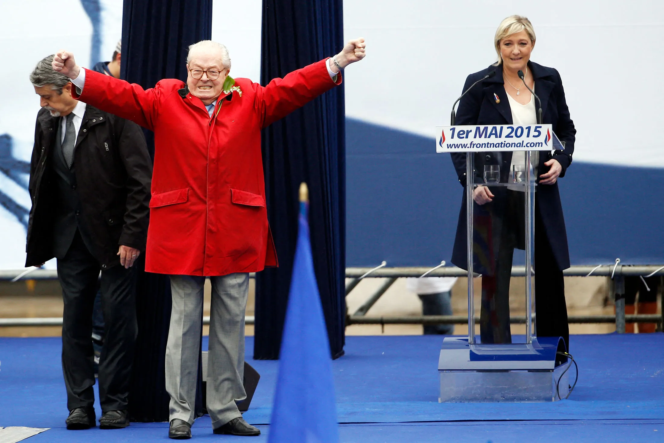 Jean-Marie Le Pen, left, and Marine Le Pen in 2015.