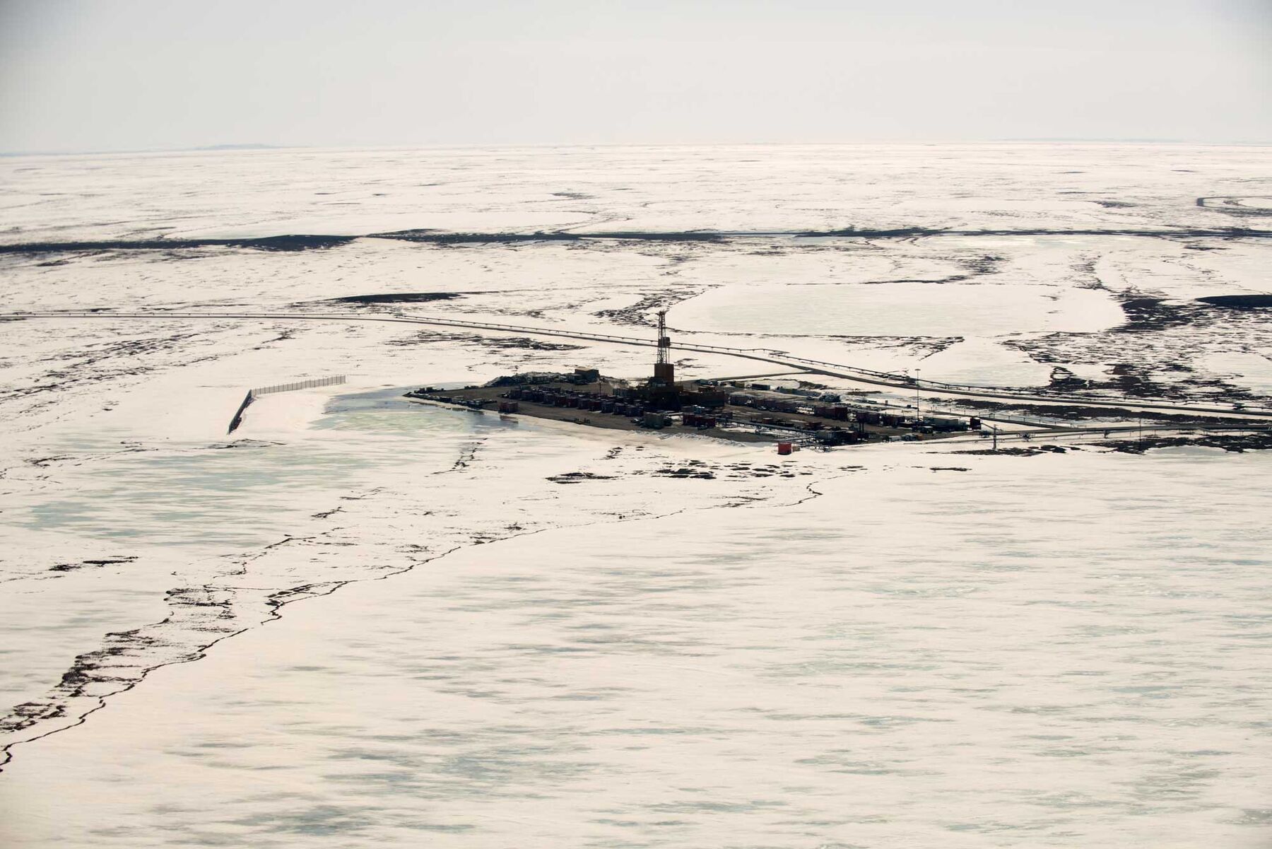 oil drilling in the tundra