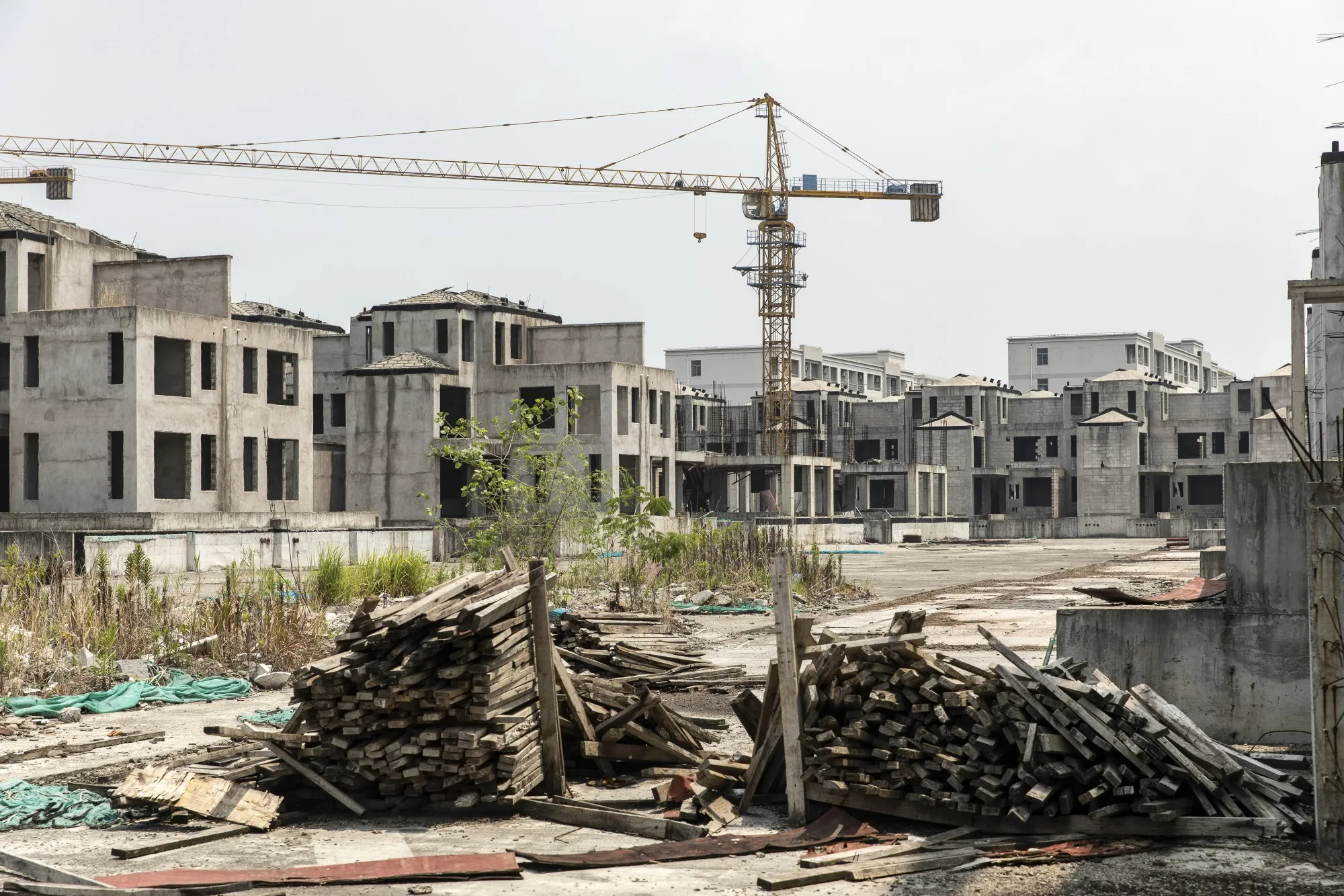 Residential buildings under construction&nbsp;in Shanghai, China.
