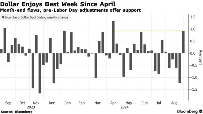 Dollar Enjoys Best Week Since April | Month-end flows, pre-Labor Day adjustments offer support