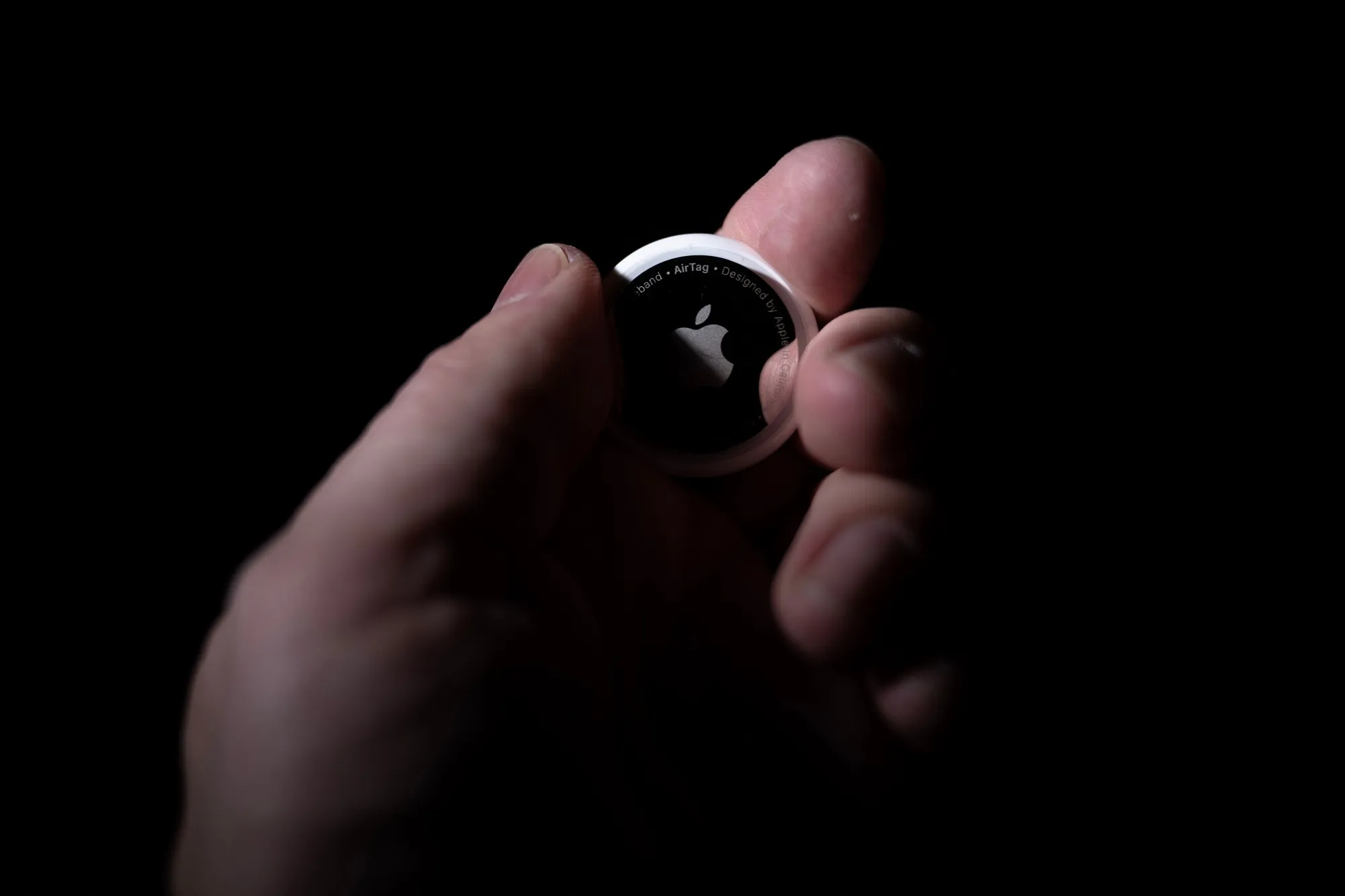 An Apple AirTag  device.
