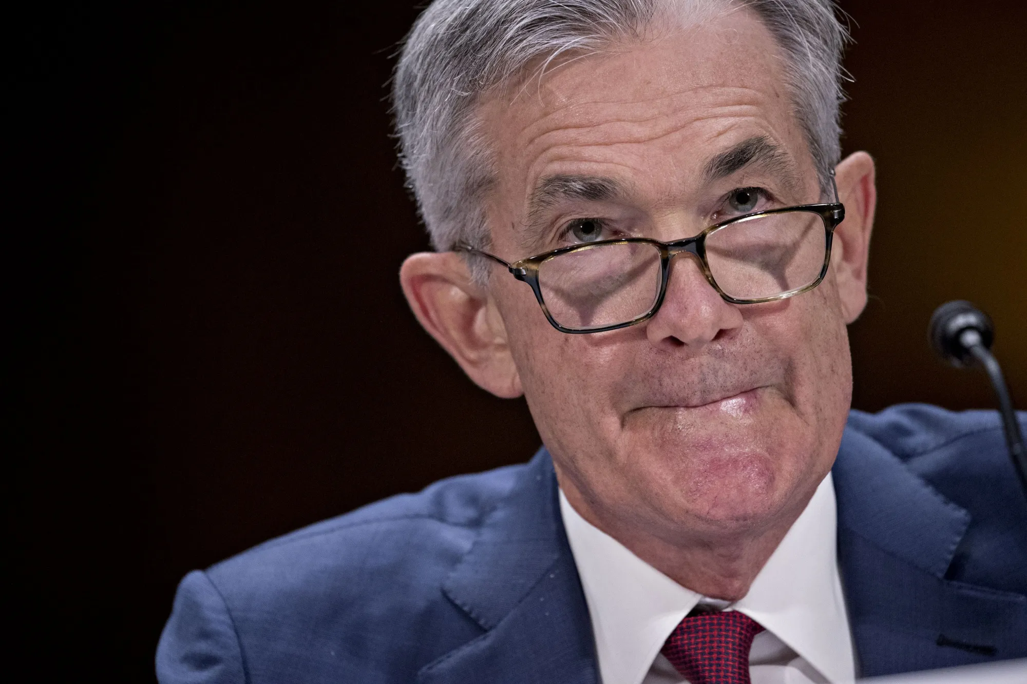 Jerome Powell listens during a Senate Banking Committee hearing in Washington&nbsp;on July 11.&nbsp;