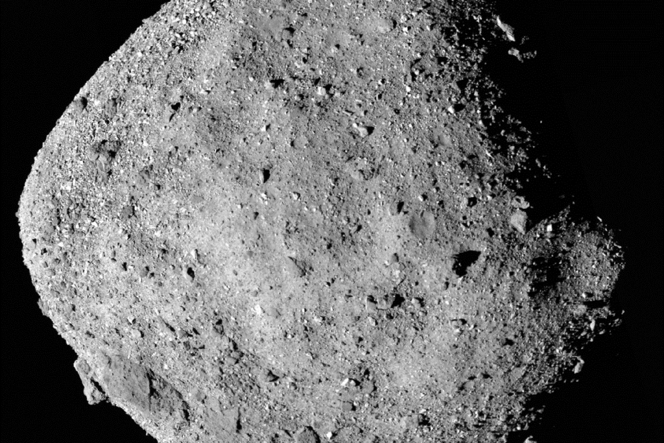 Mosaic image of asteroid Bennu.