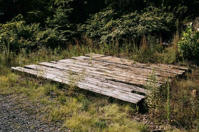 A pipeline construction pad left on the Jarrell's property. Pence Springs, West Virginia