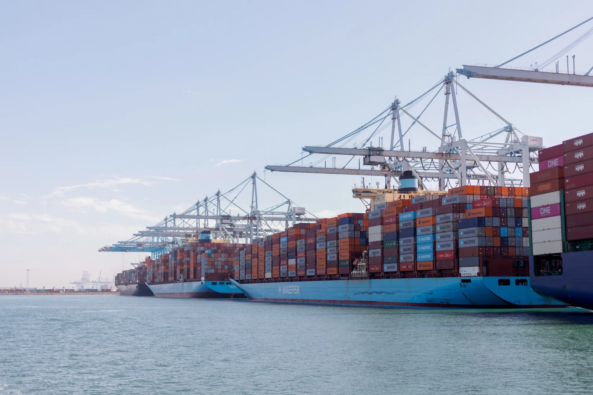 Container ships at the Port of Los Angeles.