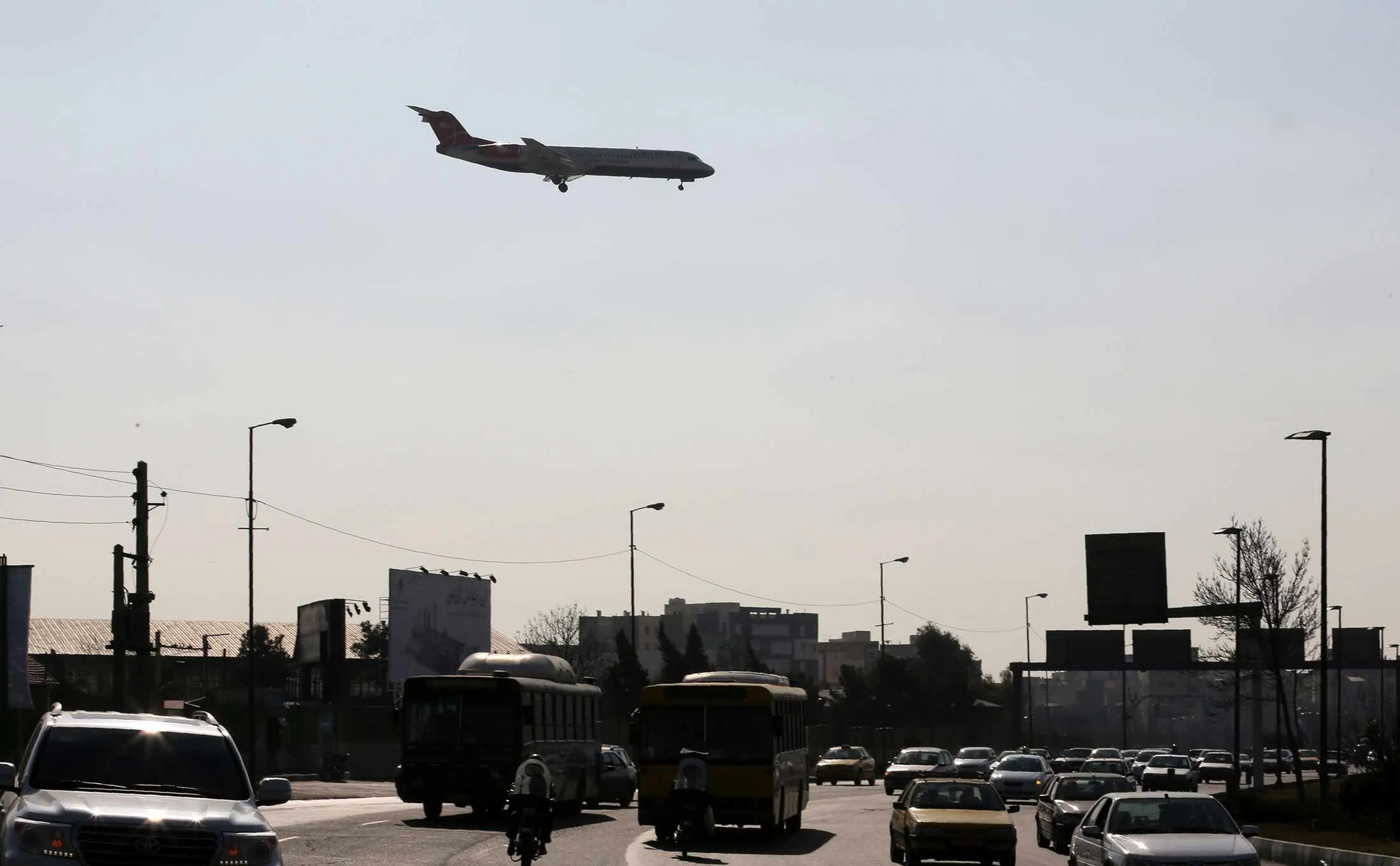 A passenger plane prepares to land at Mehrabad airport in the Iranian capital Tehran on Jan. 18.
