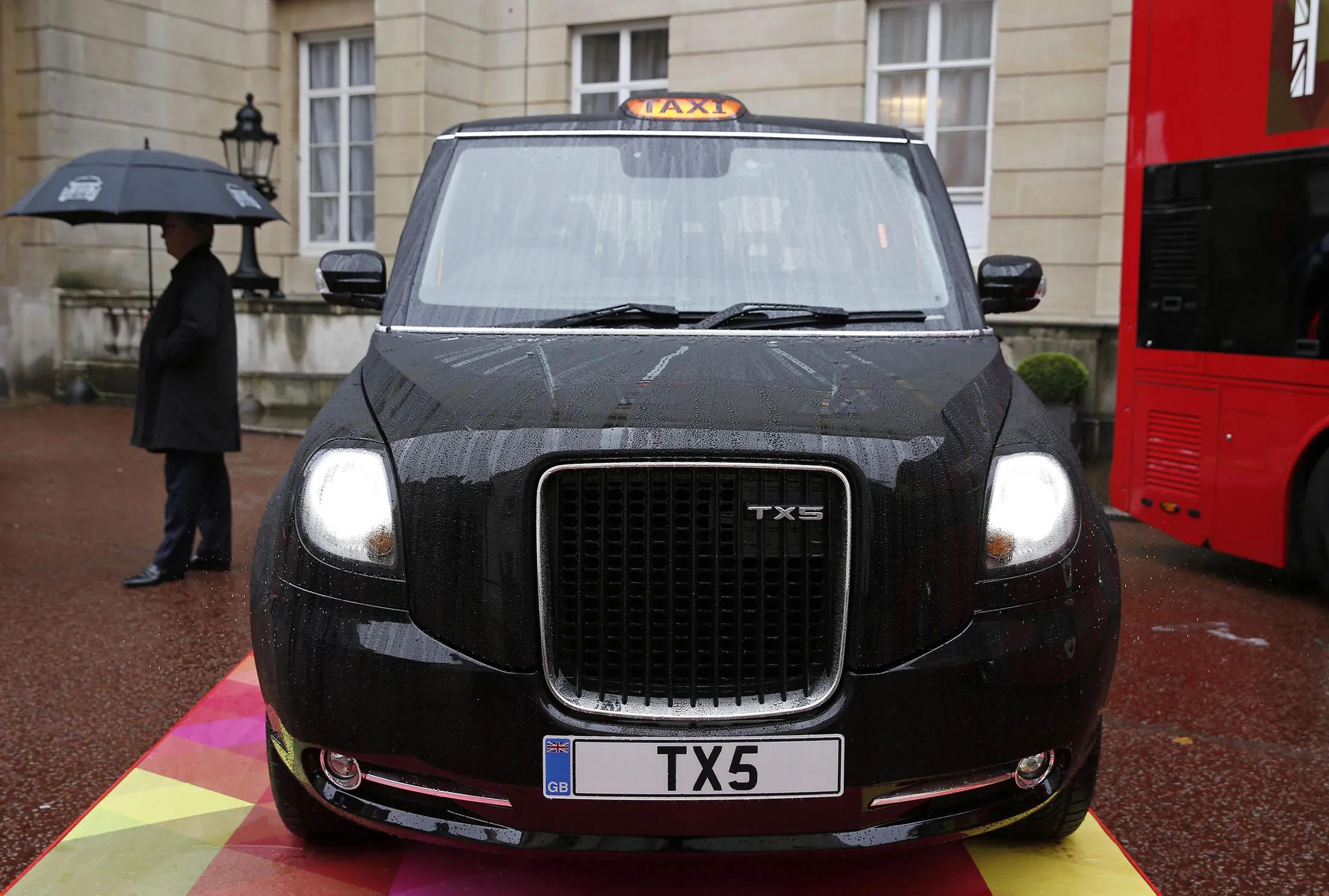 A TX5 London taxi made by Chinese company Geely.
