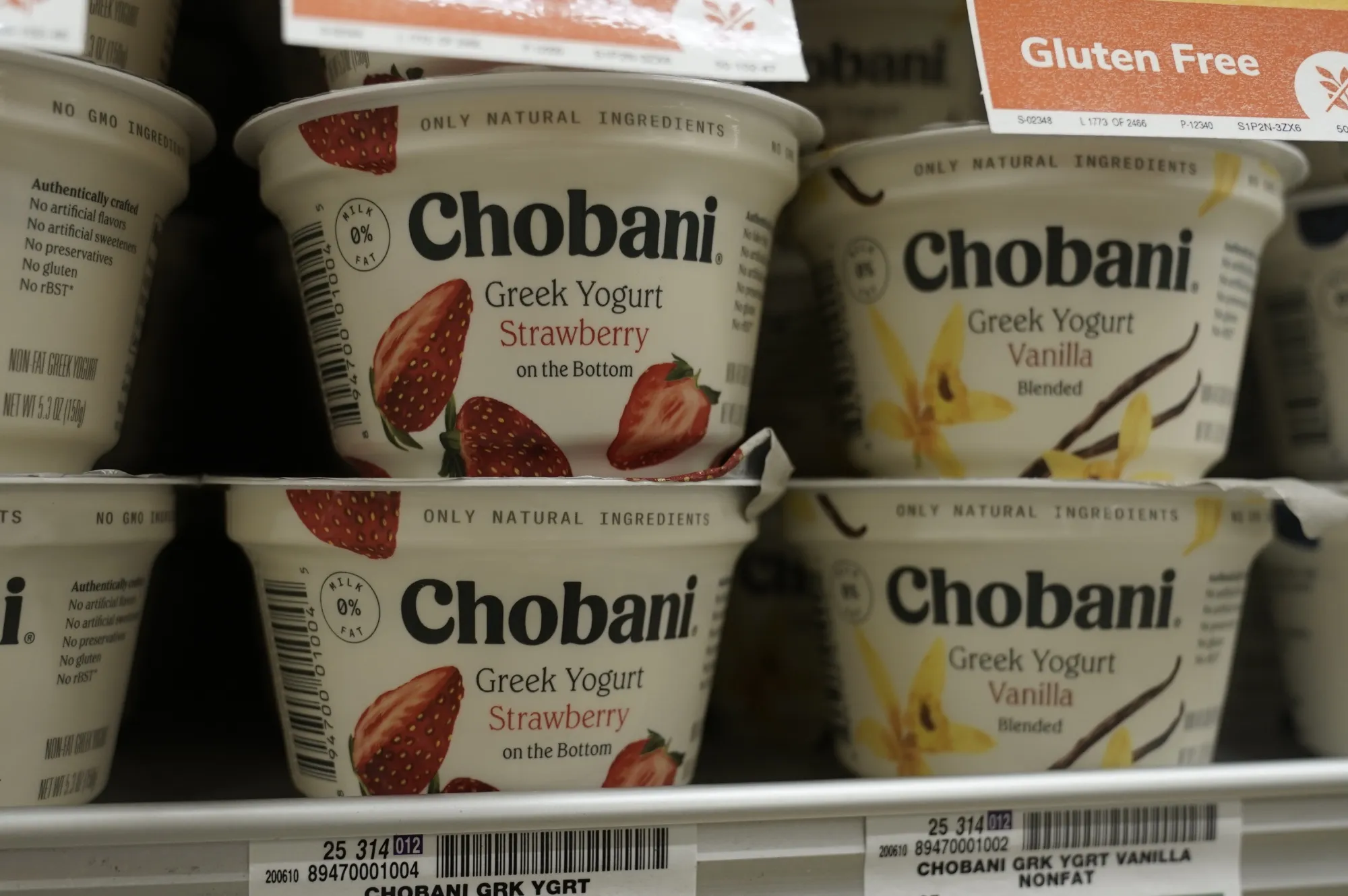 Chobani LLC brand greek yogurt inside a grocery store.