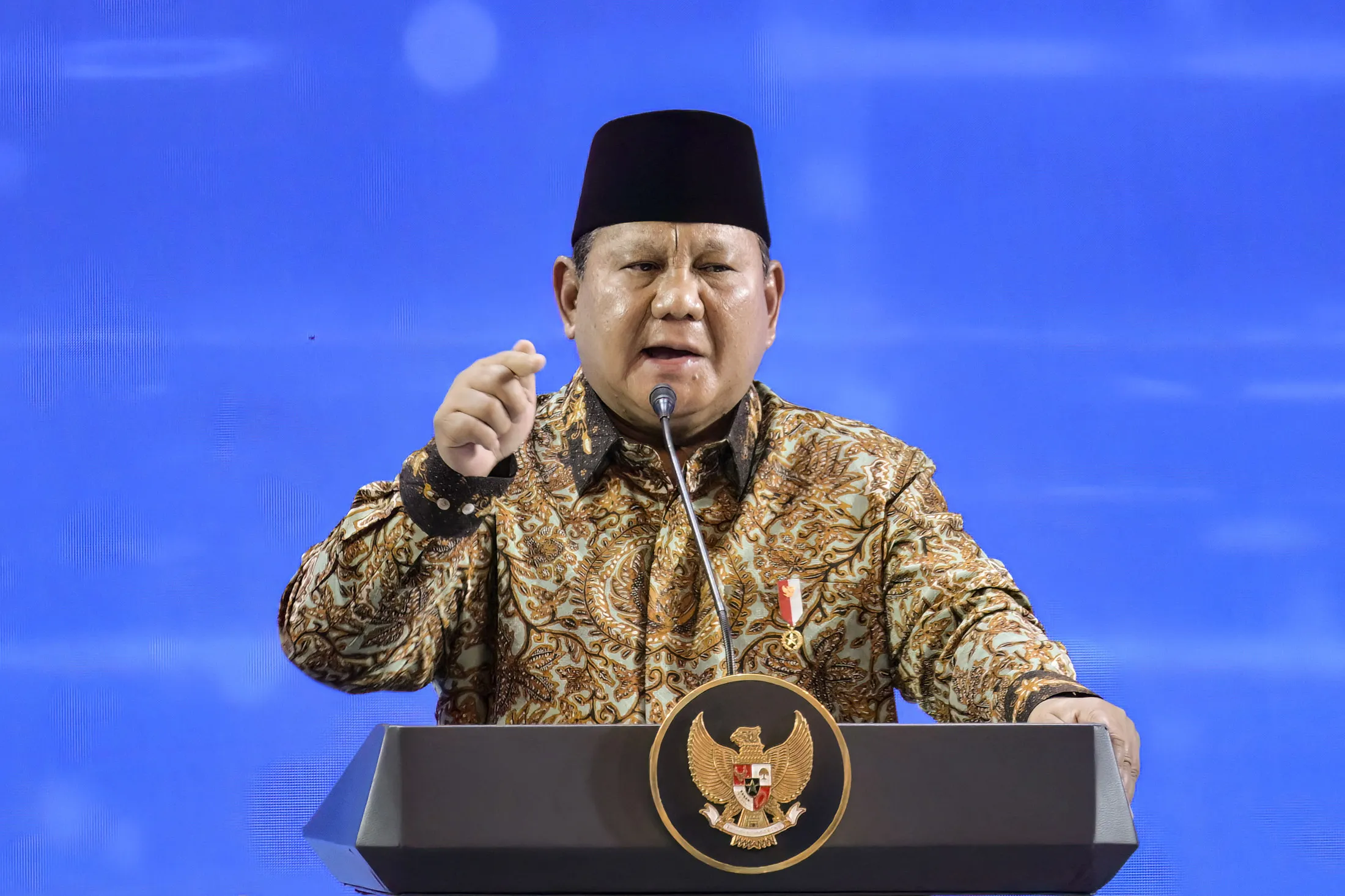 Indonesian President Prabowo Subianto&nbsp;during an annual meeting of Bank Indonesia&nbsp;in November.
