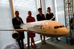 Lufthansa announce ordering 59 wide-body Boeing Co. 777-9X aircraft in Frankfurt, Germany, on Sept. 19, 2013