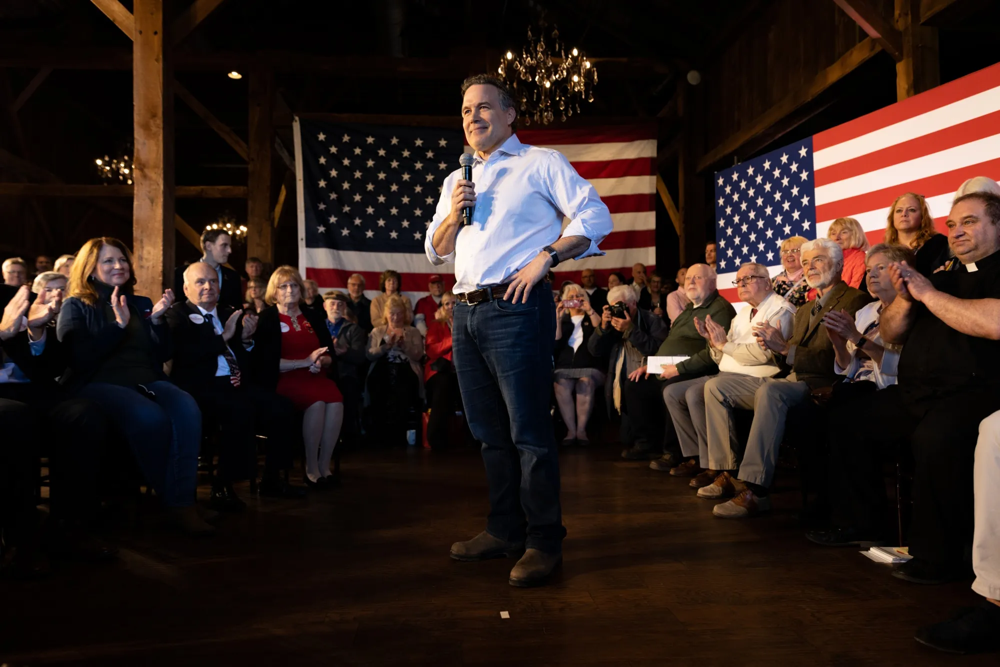 David McCormick speaks during a campaign event in Danville, Pa., in April 2022.