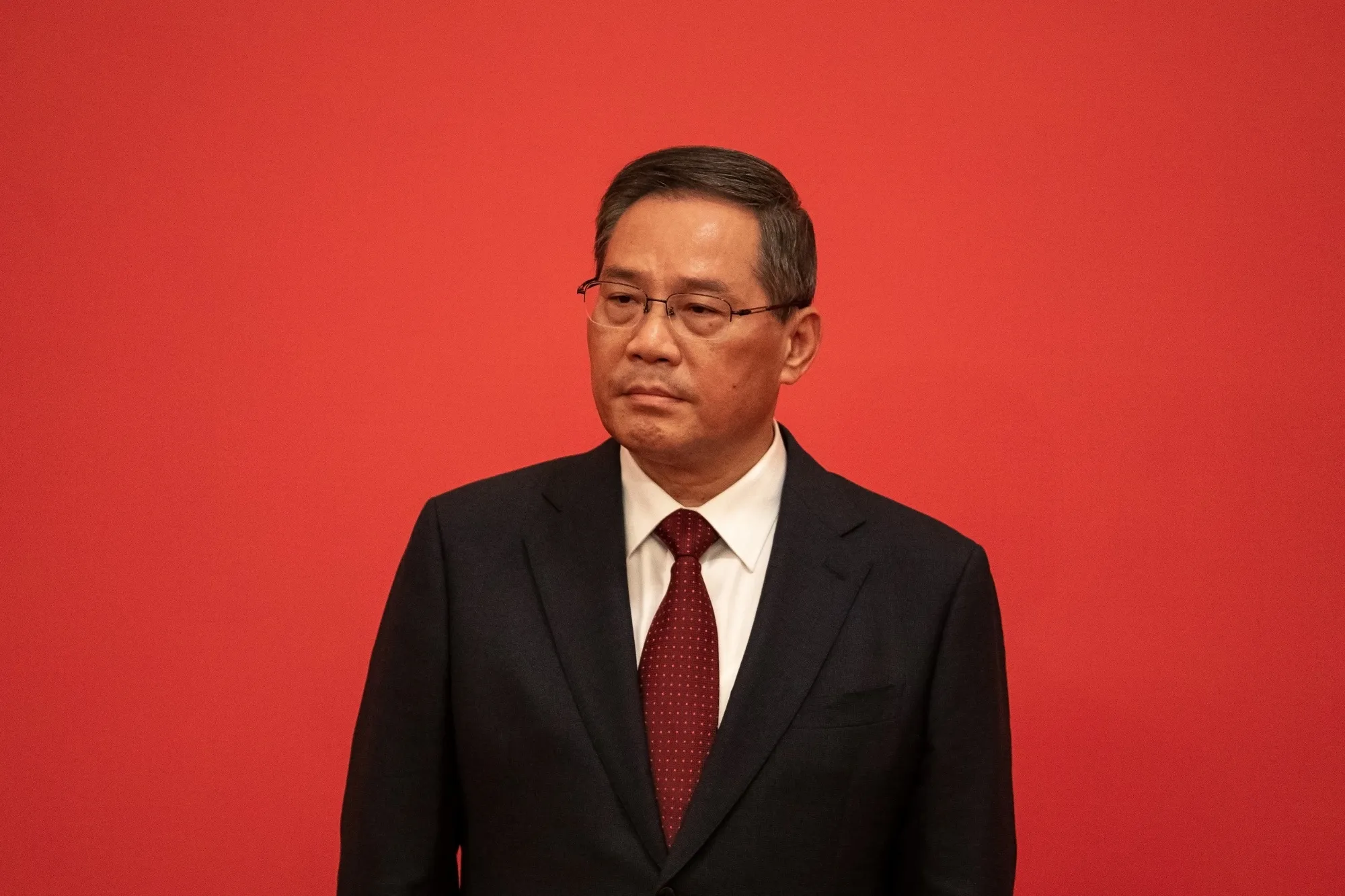 Li Qiang, member of the Communist Party of China's new Politburo Standing Committee, at the Great Hall of the People in Beijing.