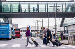 Passengers arrive at Dublin airport on June 3, 2022.