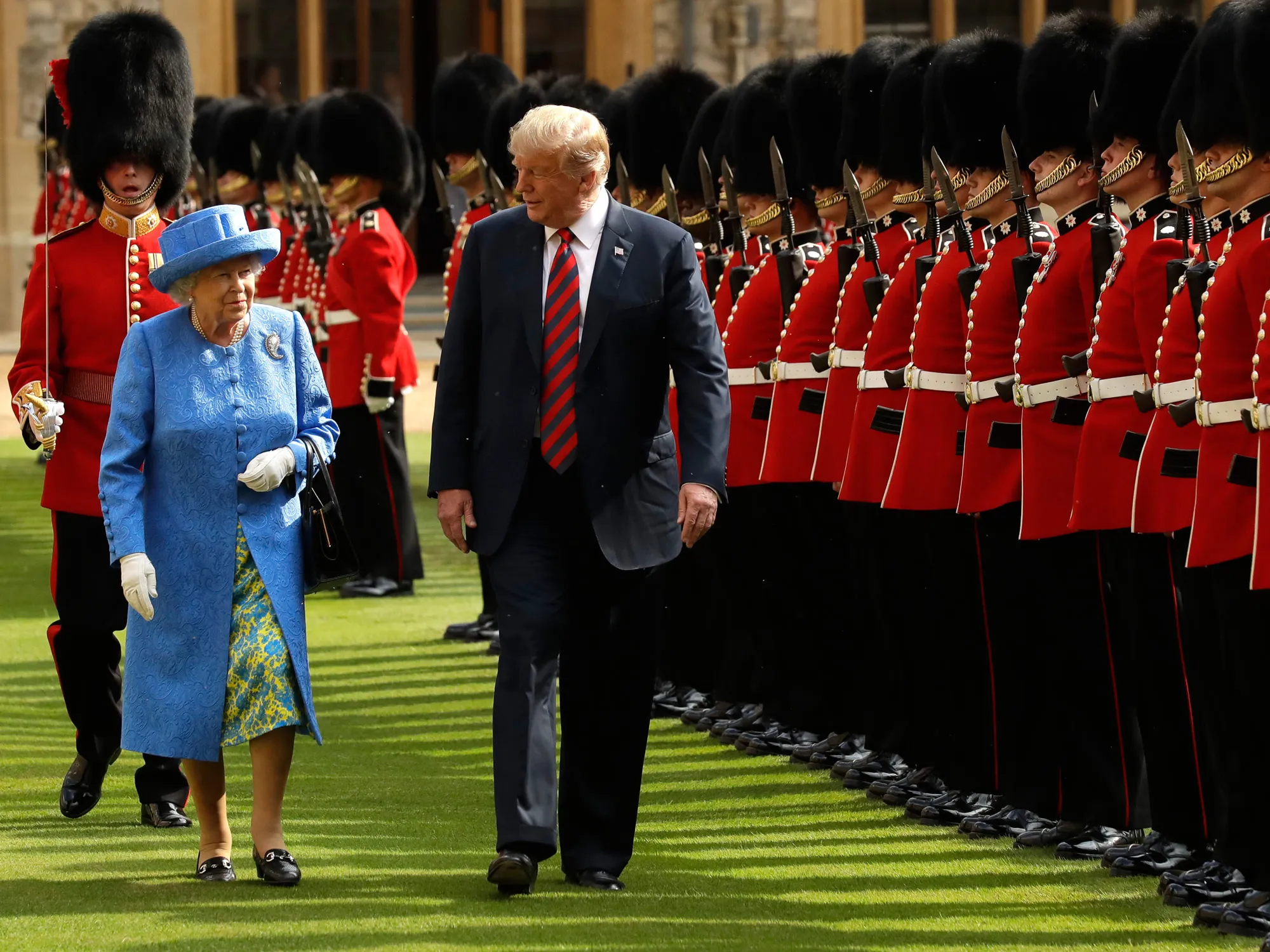 Donald Trump and Queen Elizabeth II at Windsor Castle on July 13, 2018.