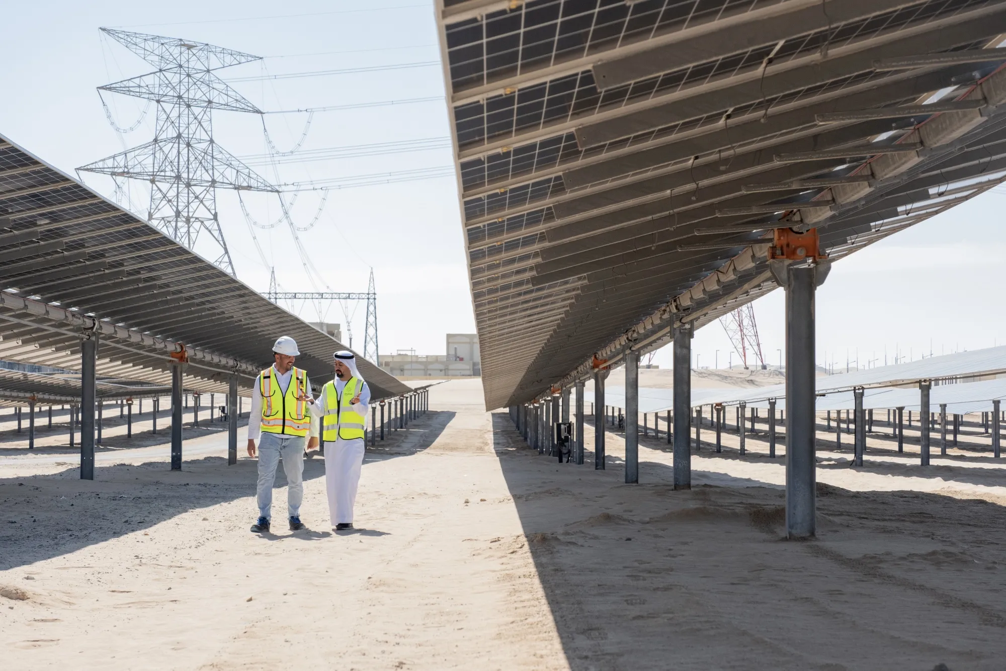 The 2-gigawatt Al Dhafra solar plant in the United Arab Emirates.