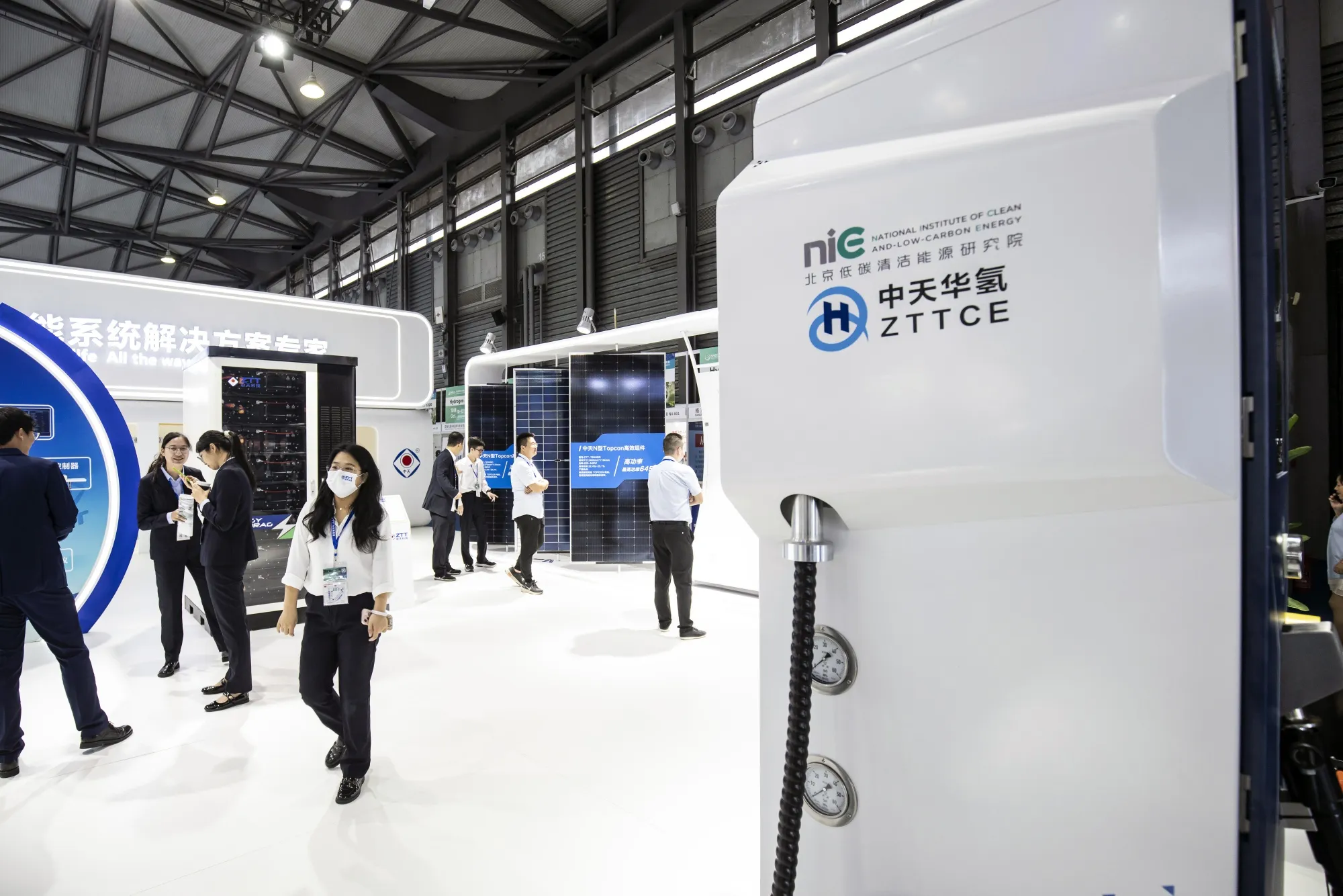 A hydrogen pump on display in Shanghai, China.