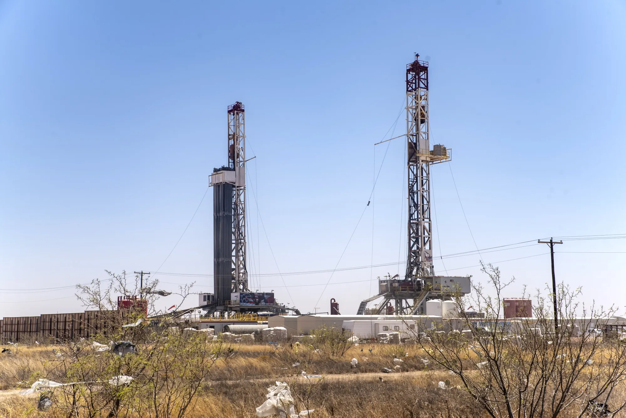 Oil drilling rigs in Midland, Texas.