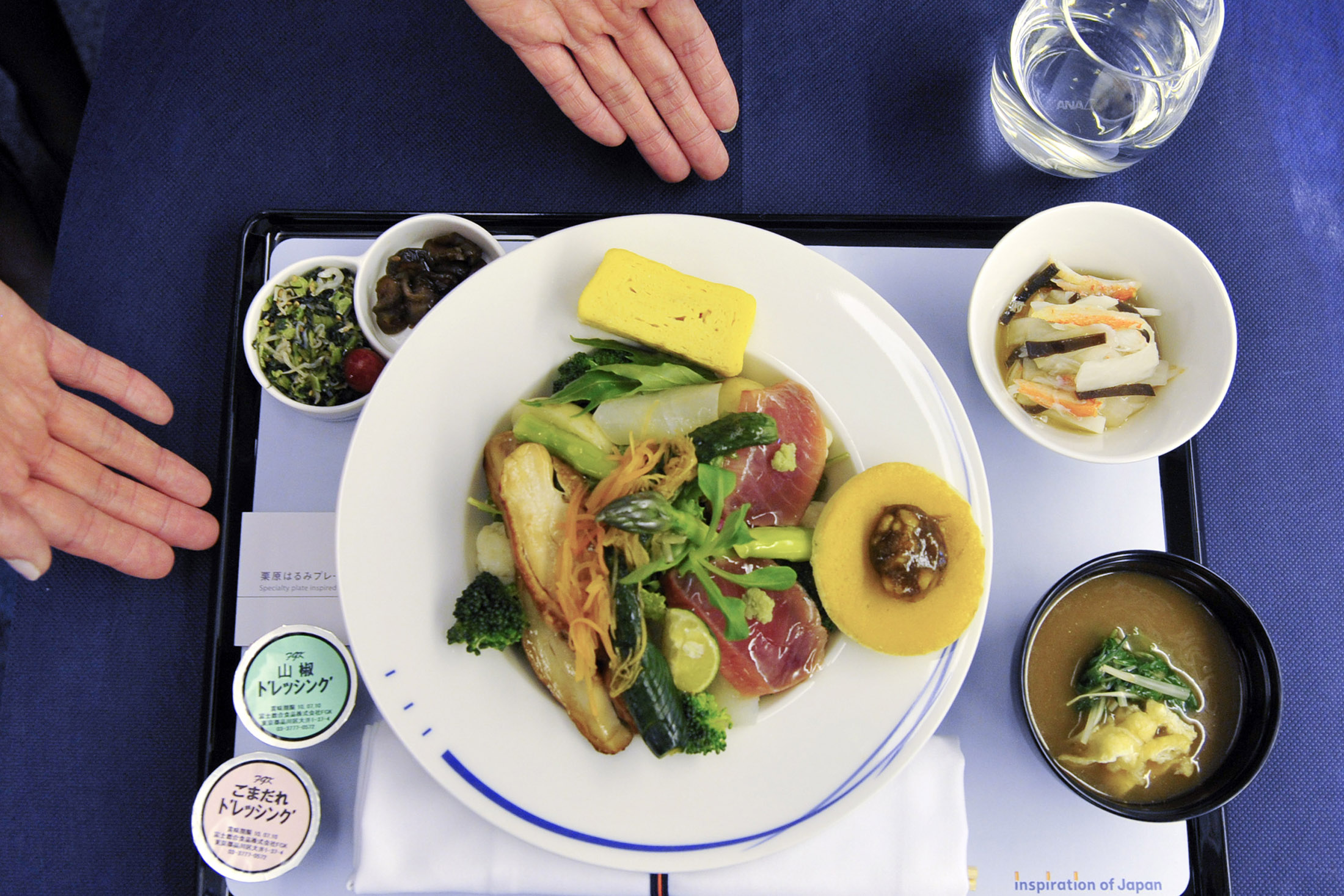 Some plane food is fresh and tasty, like this business-class meal on All Nippon Airways. But chances are your best bet is to not eat at all.&nbsp;
