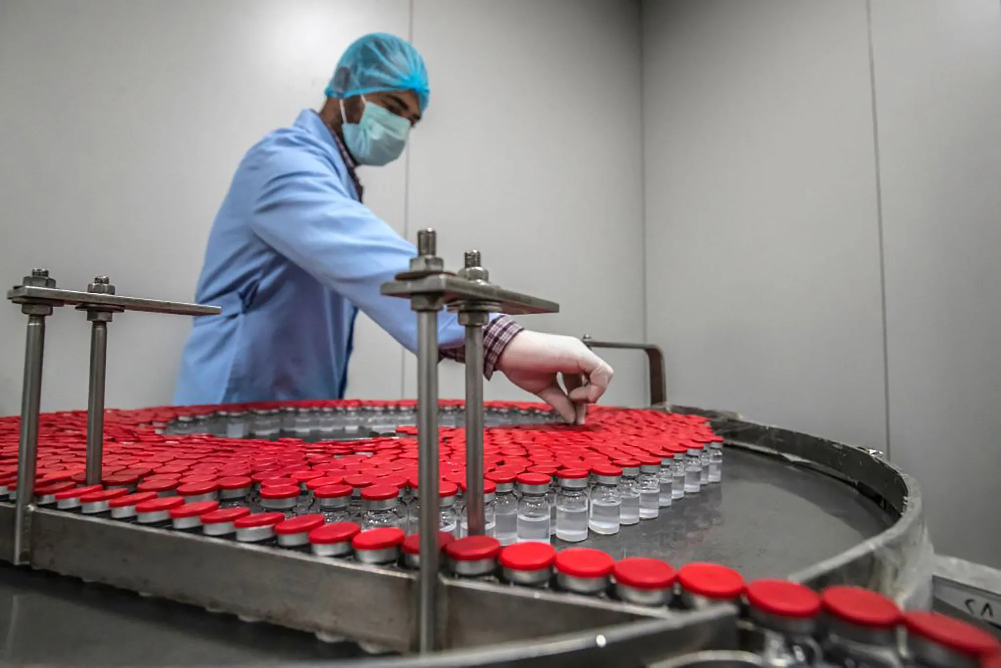 Production&nbsp;of the Sinovac vaccine produced by Vacsera, in&nbsp;Cairo.