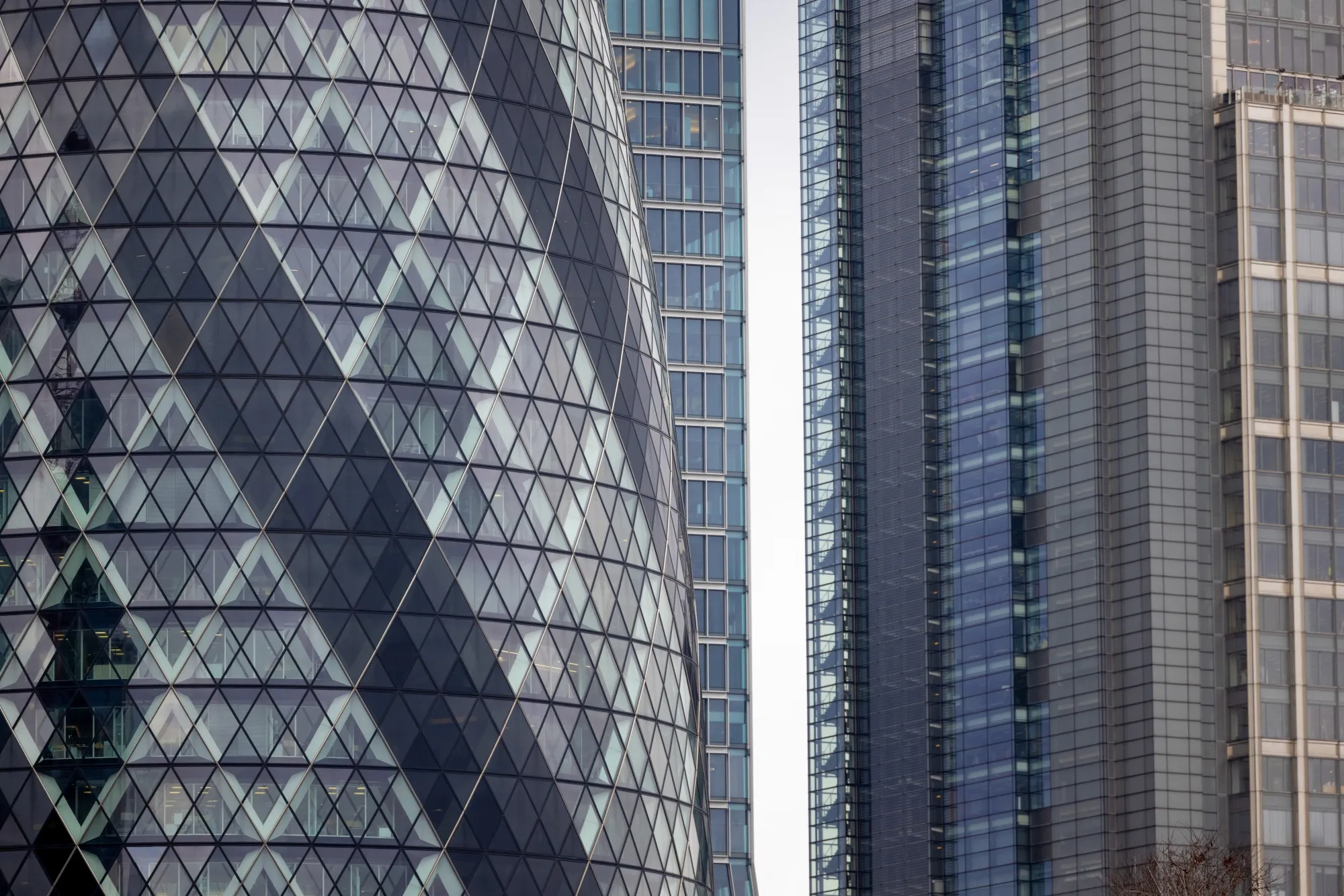 Skyscrapers and buildings in the City of London.