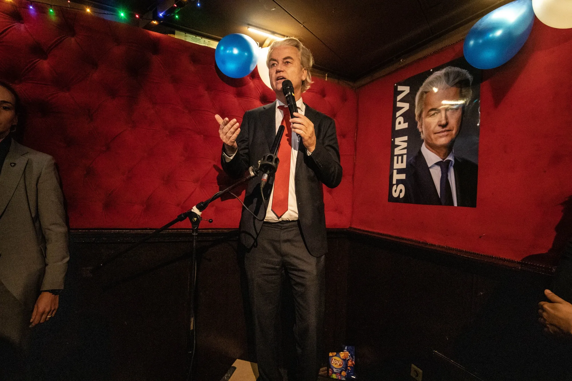 Geert Wilders on election night&nbsp;in The Hague,&nbsp;on Nov. 22.&nbsp;A late surge in the campaign&nbsp;catapulted his party past&nbsp;mainstream rivals.