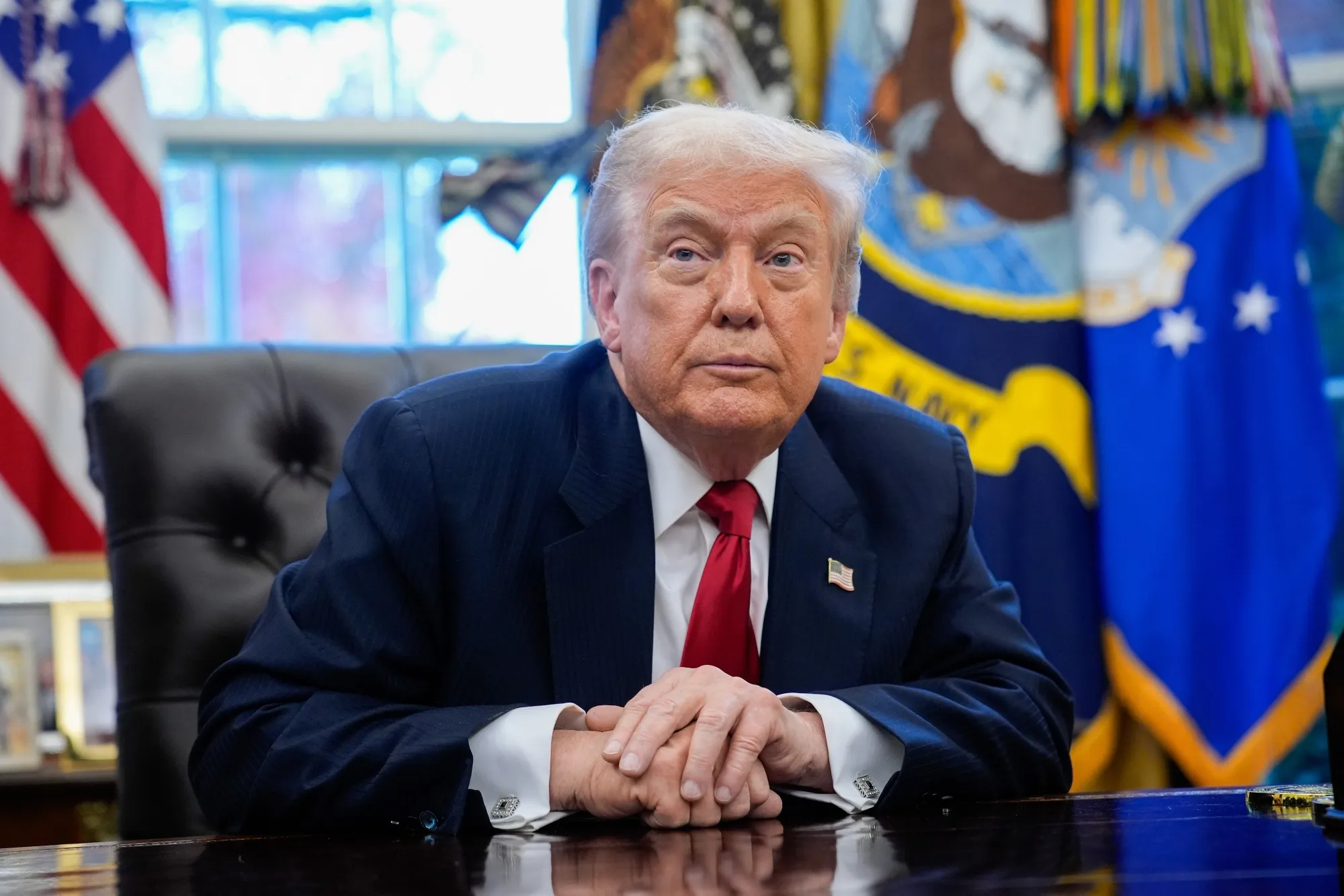 President Trump during a meeting with New York Mayor-elect Zohran Mamdani in the Oval Office on Nov. 21.